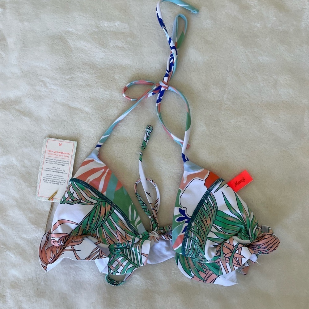 Maaji White Printed Bikini Top